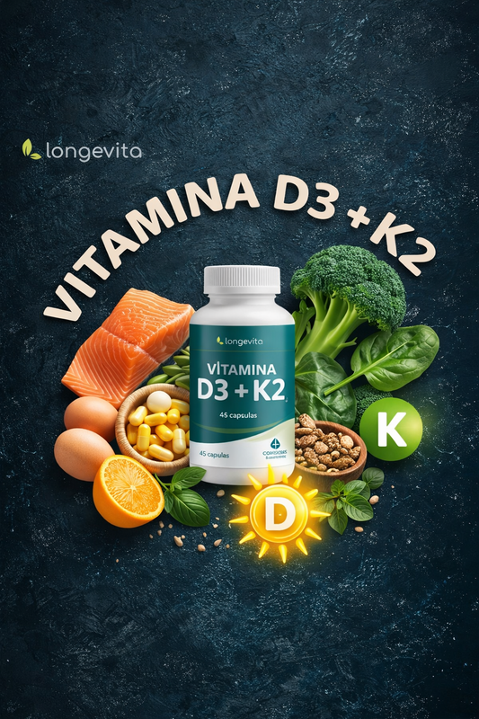 Vitamina D3 + K2 Longevita – beneficios para huesos, sistema inmune y salud cardiovascular