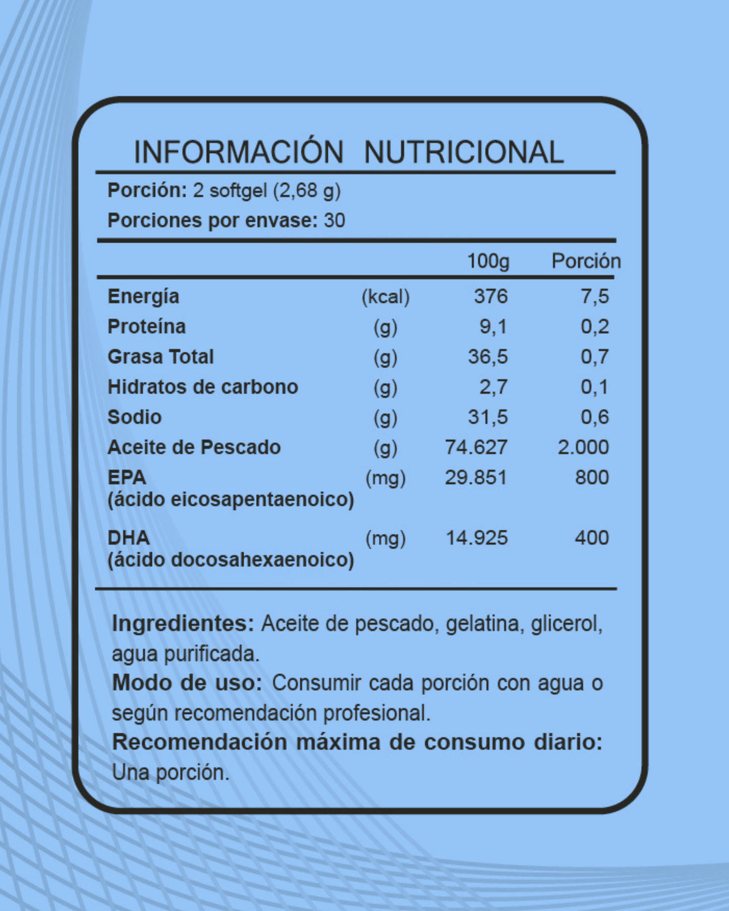 Omega 3 – 800 mg EPA + 400 mg DHA | Salud Cardiovascular y Cerebral - Longevita