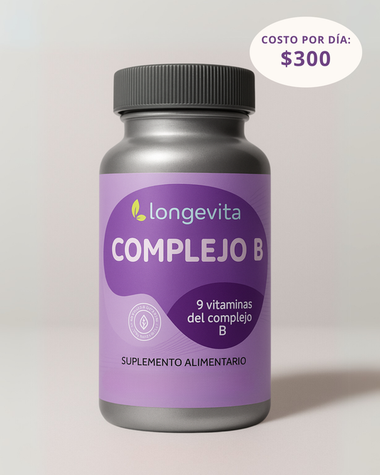Complejo B – 9 Vitaminas del Complejo B - Cápsula Vegetal - Longevita