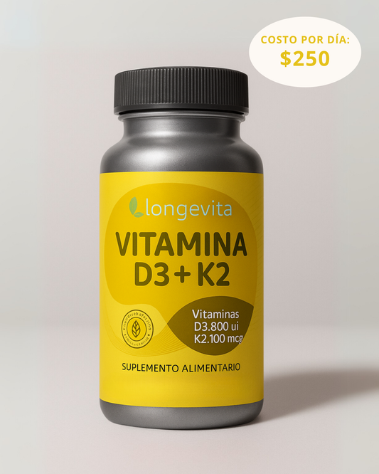 Vitamina D3 + K2 | Salud Ósea y Cardiovascular - Longevita